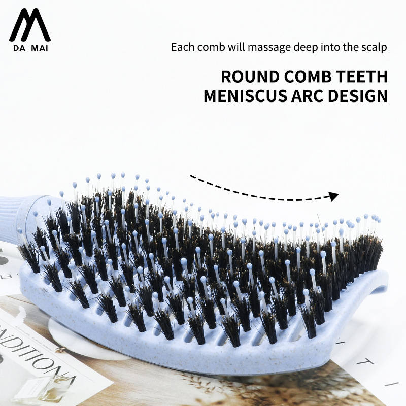 Professional  Custom Design Logo Eight Rows Hair Detangler Brush For Woman Curly Hair Vent Detangling Hair Brushes