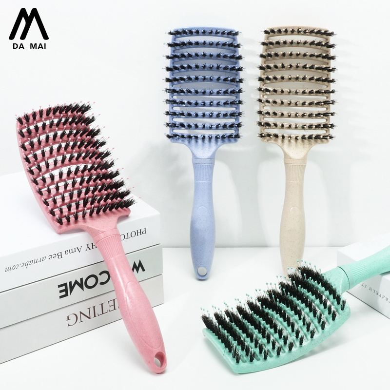 Professional  Custom Design Logo Eight Rows Hair Detangler Brush For Woman Curly Hair Vent Detangling Hair Brushes