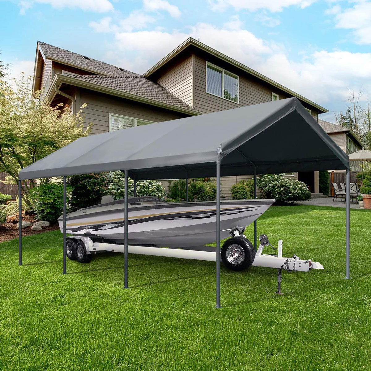 adding carport to side of garage,13x20 15x20 carport outdoor car shelter storage