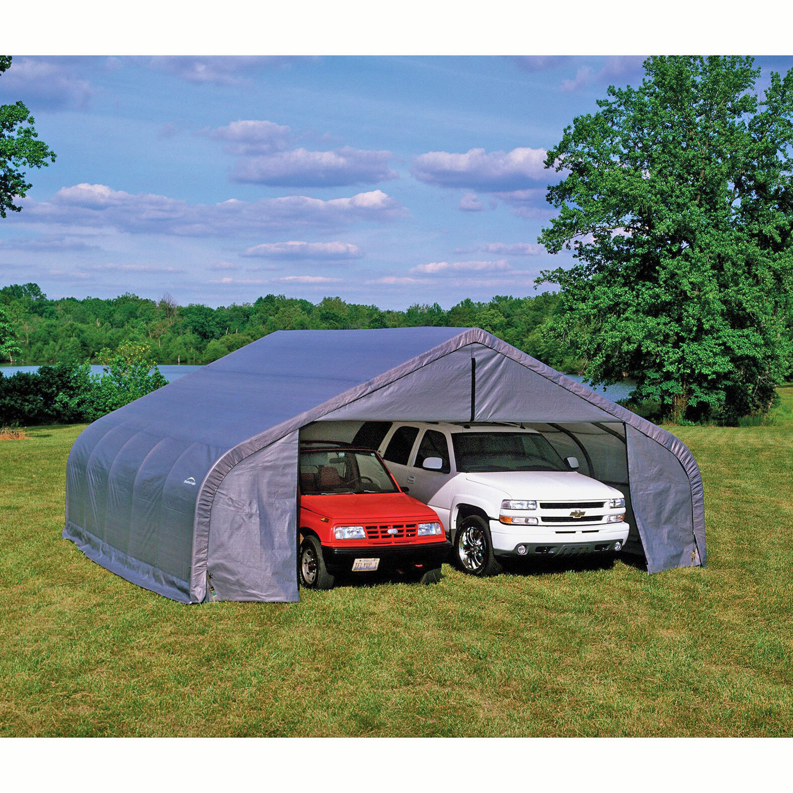 custom big 20x20 20x30 gray farm motorad car boat triple canopy carport