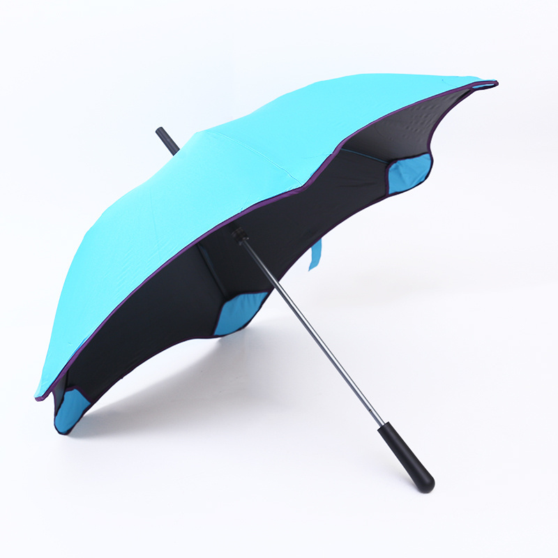 Rubber Umbrella Light Polyester CLASSIC Folding Custom Umbrella Umbrella with Logo Popular Fashion Luxury Lotus Leaf Black