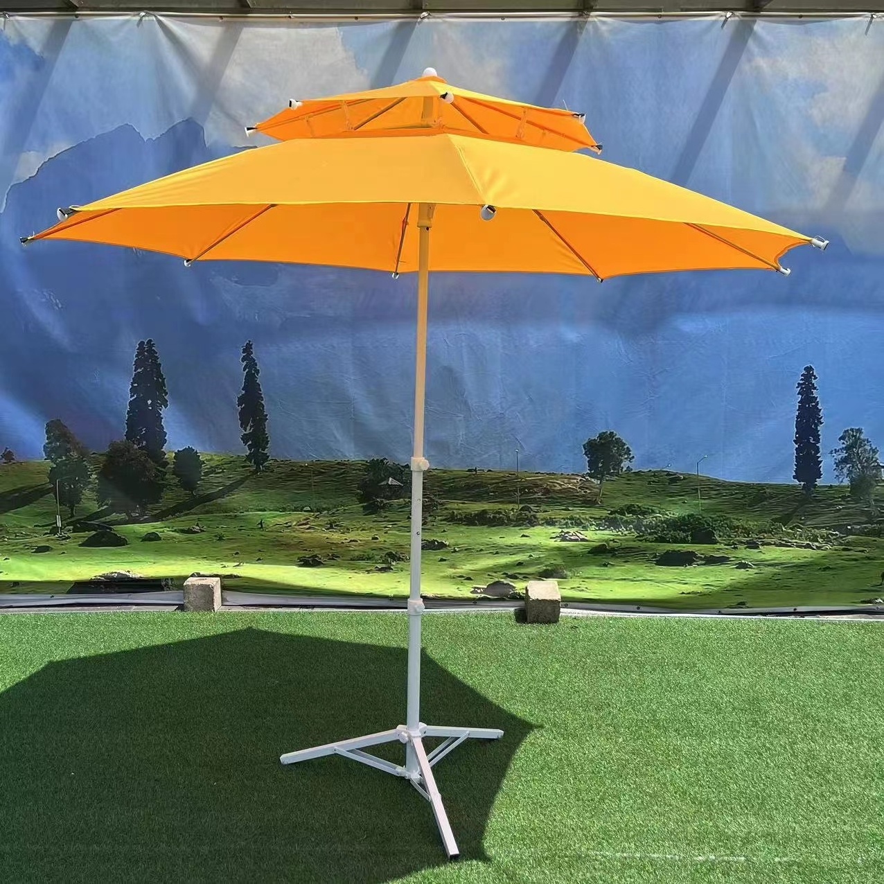 Hotel Umbrella Patio Garden Sun Beach Umbrella Outdoor Parasols Customized Logo Outdoor Furniture Modern Luxury Umbrella 50pcs