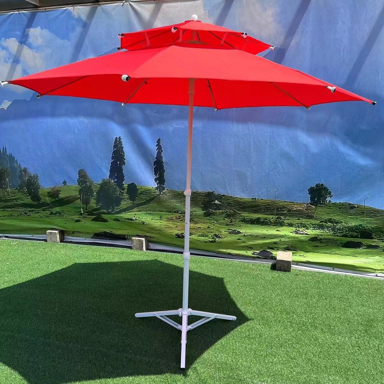 Hotel Umbrella Patio Garden Sun Beach Umbrella Outdoor Parasols Customized Logo Outdoor Furniture Modern Luxury Umbrella 50pcs