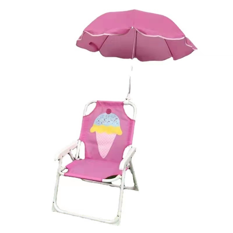 Beach Folding Chair with Children Beach Umbrella Modern Moon Chair Metal Stainless Steel for Kids 100 Pcs 210D Small Chairs