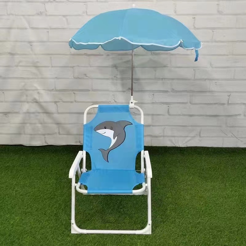 Beach Folding Chair with Children Beach Umbrella Modern Moon Chair Metal Stainless Steel for Kids 100 Pcs 210D Small Chairs