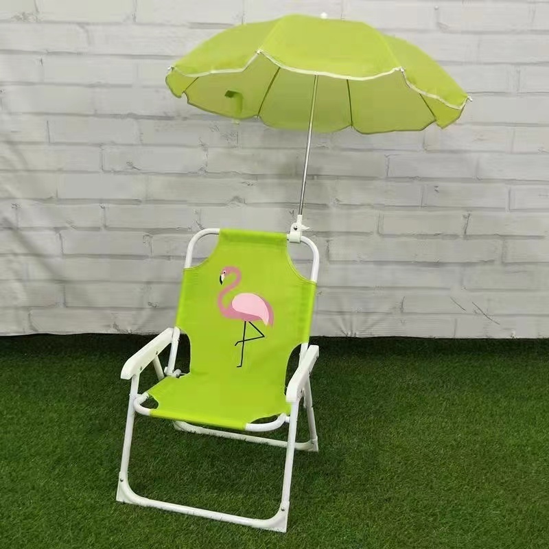 Outdoor Portable Folding Fishing Chair Thickened Sponge Camping Chair with Umbrella Metal Stainless Steel Modern Beach Chairs