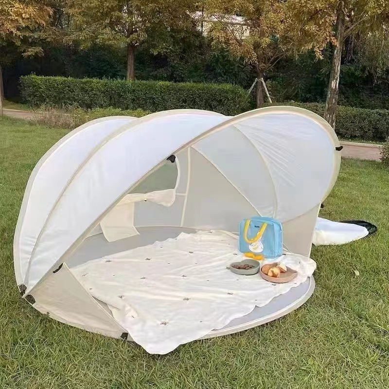 Korean Style Children's Beach Tent  Sun Shelter with Window Quick Automatic Opening Foldable Tent