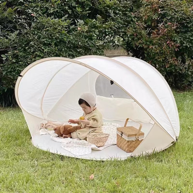 Korean Style Children's Beach Tent  Sun Shelter with Window Quick Automatic Opening Foldable Tent