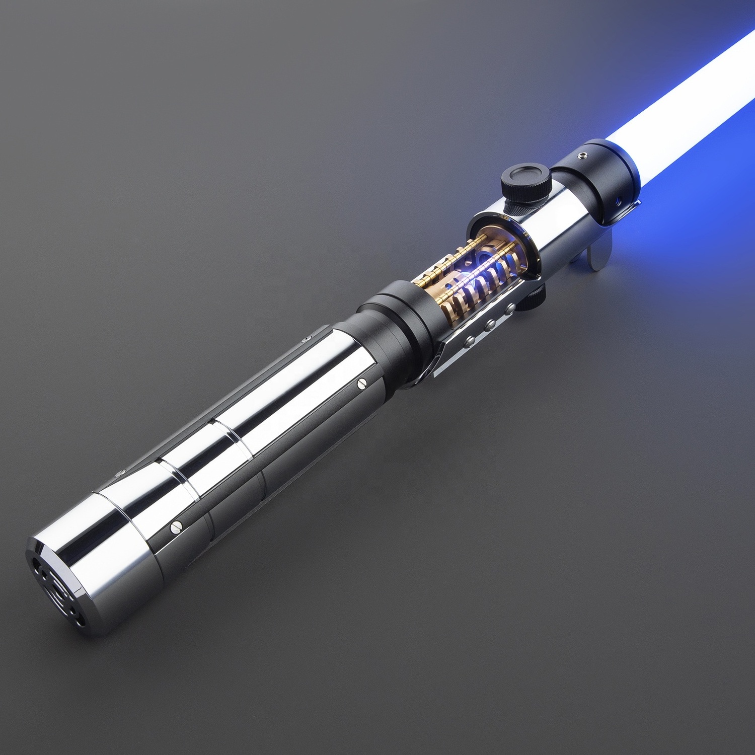 LGT SABERS Exposed Kyber Crystal Chamber Starkiller Saber Metal Hilt Heavy Dueling Blade Infinite Color Changing Lightsaber