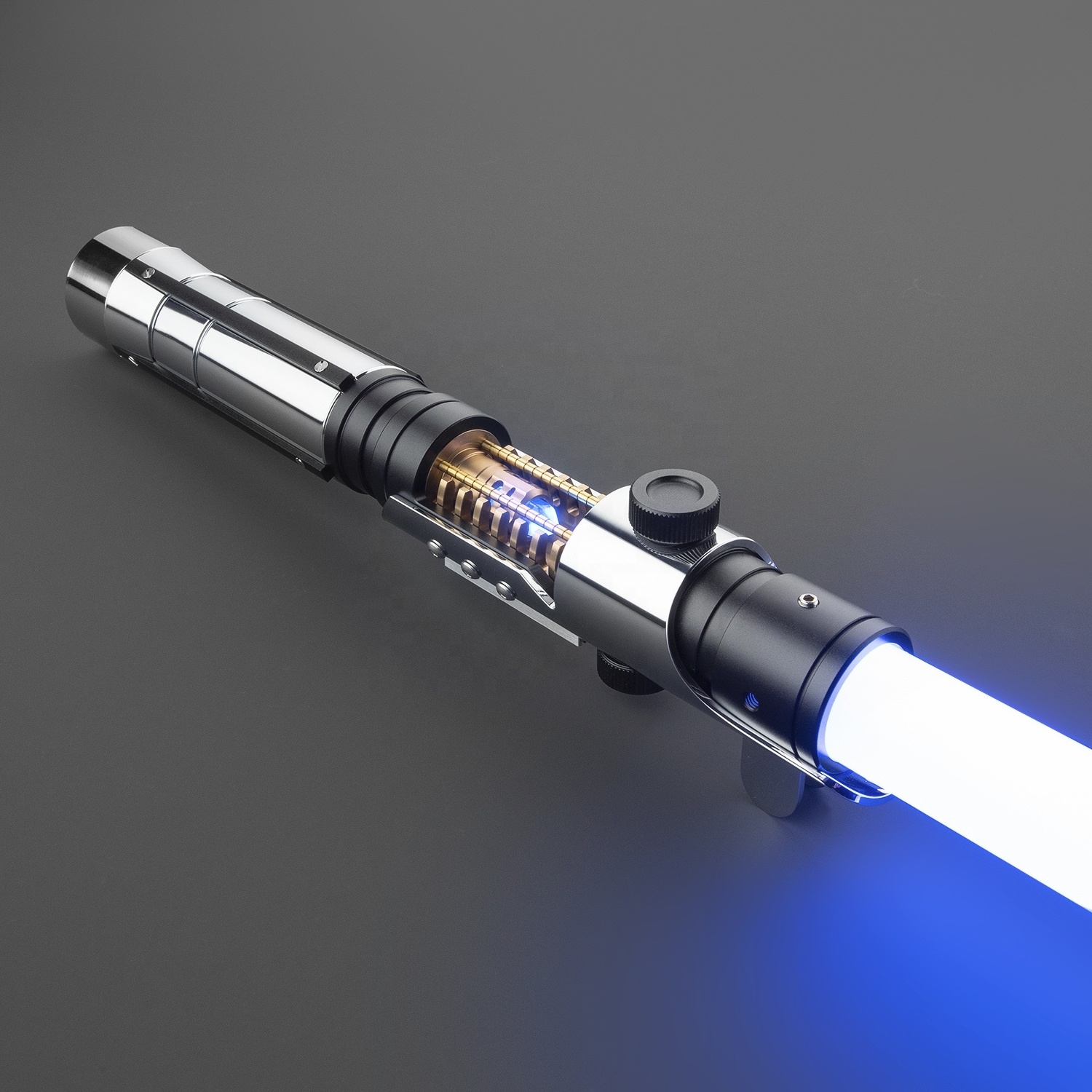 LGT SABERS Exposed Kyber Crystal Chamber Starkiller Saber Metal Hilt Heavy Dueling Blade Infinite Color Changing Lightsaber