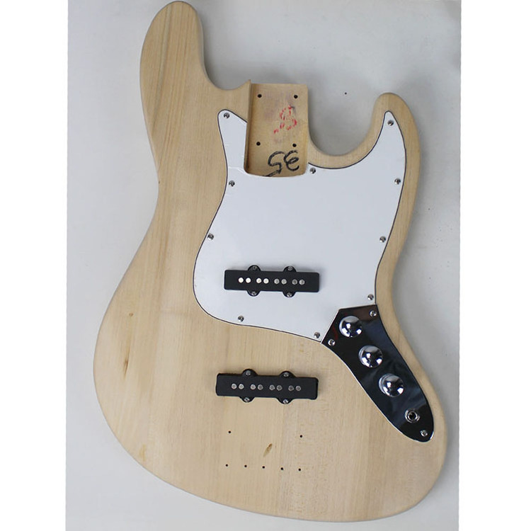 Basswood body Maple necks  Electric Guitar Kit Jz bass DIY guitar kit with white pickguard and guitar accessories