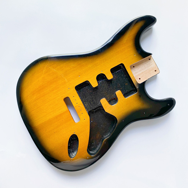 Wholesale 2 Tone Sunburst color finished Electric Guitar Barrel Solid Alder ST Guitar body for DIY guitar building kits