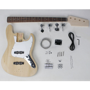 Basswood body Maple necks  Electric Guitar Kit Jz bass DIY guitar kit with white pickguard and guitar accessories