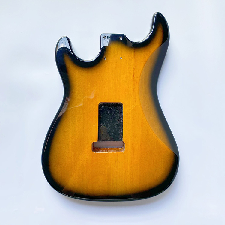 Wholesale 2 Tone Sunburst color finished Electric Guitar Barrel Solid Alder ST Guitar body for DIY guitar building kits