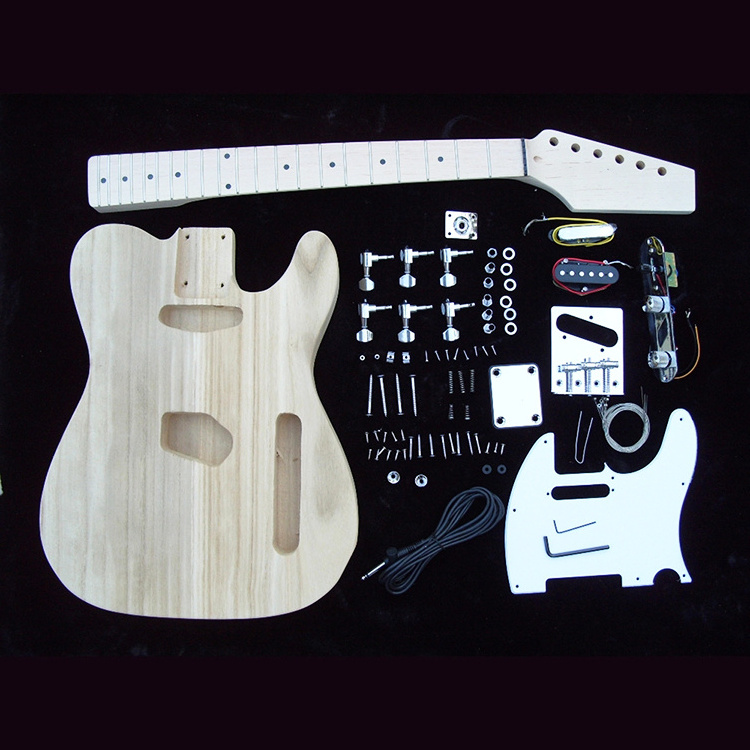 Wholesale Tung wood body Paddle Neck assembly TL guitar kit DIY electric guitar kit for electric guitar  building