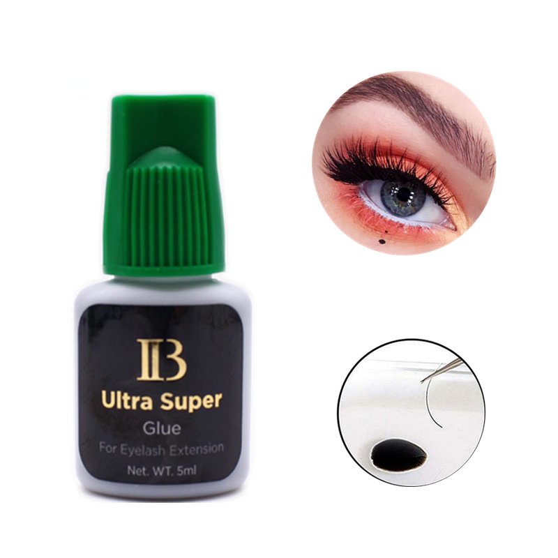 I-Beauty Ultra Super Glue 5ml Customize Individual Fast Drying Llash Extensions Green Lip IB Eyelash Glue Private Label OEM ODM