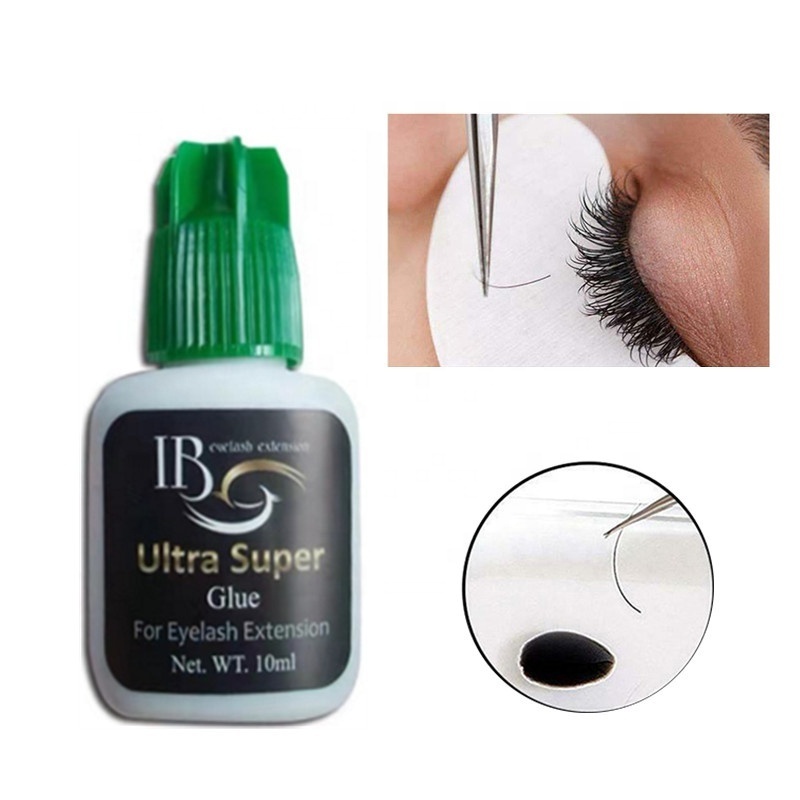 I-Beauty Ultra Super Glue 5ml Customize Individual Fast Drying Llash Extensions Green Lip IB Eyelash Glue Private Label OEM ODM