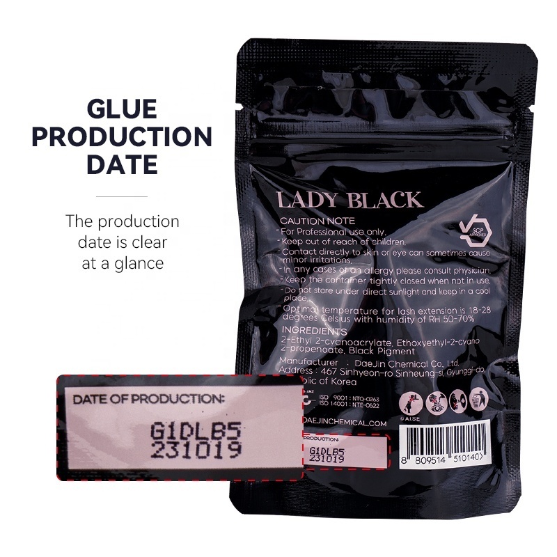 Customize Lady Black Glue Private label Glue Eyelash Extensions Wholesale Long Lasting Adhesive korea lady eyelash adhesive OEM