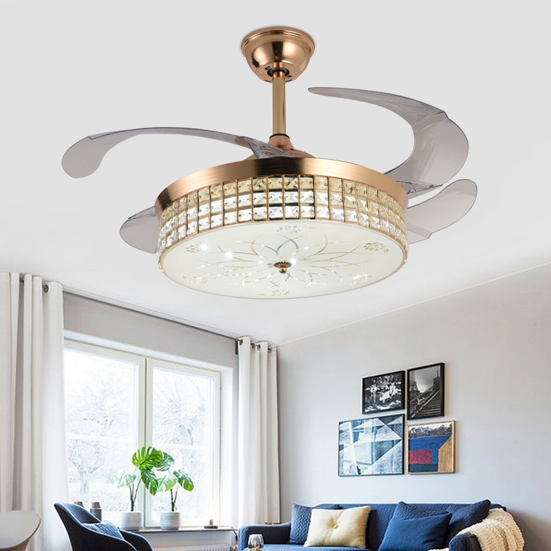 Super Affordable Ceiling Fan Frequency Conversion  Chandelier Ceiling Fan Light with Led Light 42 Inch Luminous