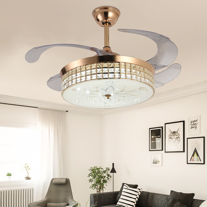 Super Affordable Ceiling Fan Frequency Conversion  Chandelier Ceiling Fan Light with Led Light 42 Inch Luminous