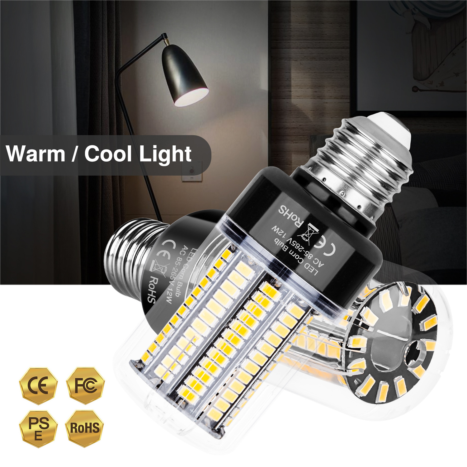 LED Corn Bulbs 5736 Aluminum Substrate Heat Radiation Fill-in Light Indoor Highlight Energy Saving Wide Voltage E27 Corn Bulbs