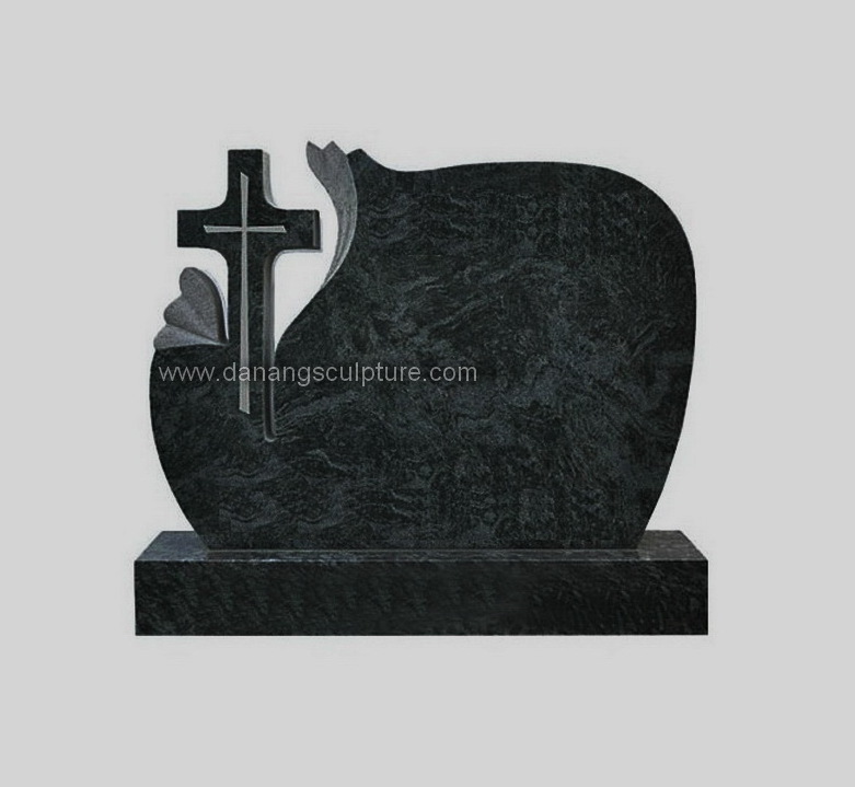 Custom hand carved natural stone black granite tombstone gravestone tombstones and monuments