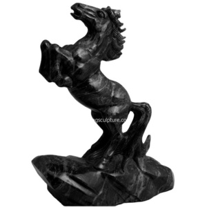 Custom hand carved life size large outdoor horse statues black marble horse sculpture statue for sale