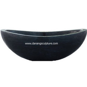 Elegant design freestanding outdoor bathtub solid marble stone bathtub oval black stone bathtub