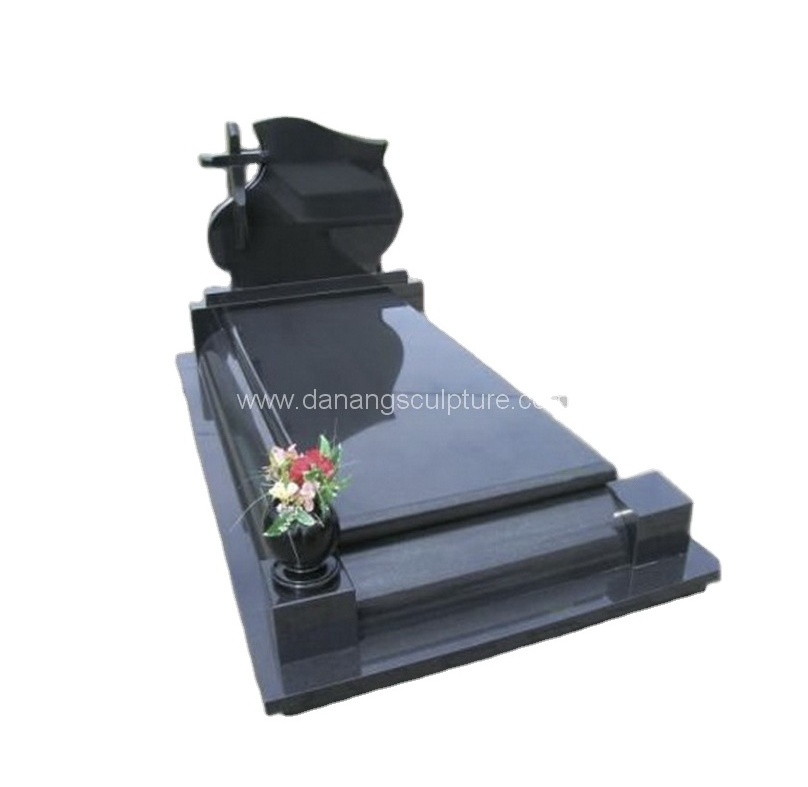 Custom hand carved natural stone black granite tombstone gravestone tombstones and monuments