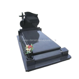 Custom hand carved natural stone black granite tombstone gravestone tombstones and monuments