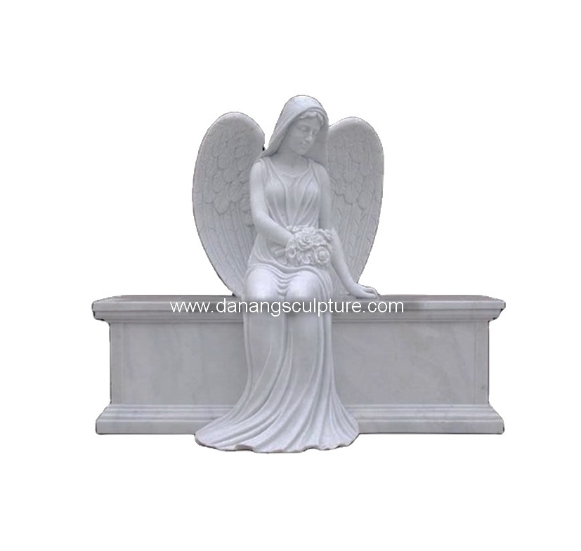 Custom black granite marble angel with heart tombstone heart angel gravestone headstones weeping angel tombstone