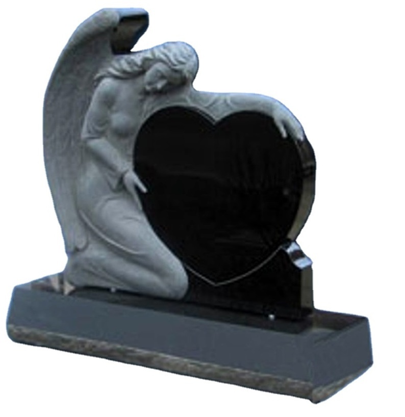 Custom hand carved black granite marble crying angel tombstone tombstones and monuments with angel