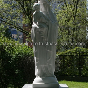 High quality life size Virgin Mary and baby Jesus carved marble stone statue DSF-C069