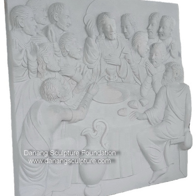 The Last Supper hand carved stone relief white marble Jesus catholic statues wholesale religious statues catholic