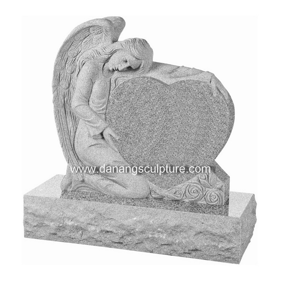 Custom hand carved black granite marble crying angel tombstone tombstones and monuments with angel