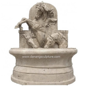 Custom outdoor garden marble horse fountain horse head stone wall fountain outdoor water fountain with horse