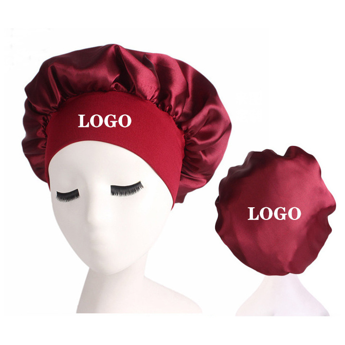 Designer luxury bonnets silk bonnet with custom logo satin for ladies personalized