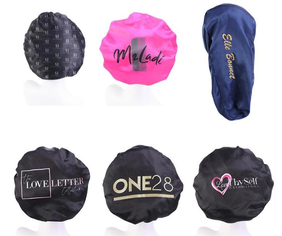 Designer luxury bonnets silk bonnet with custom logo satin for ladies personalized