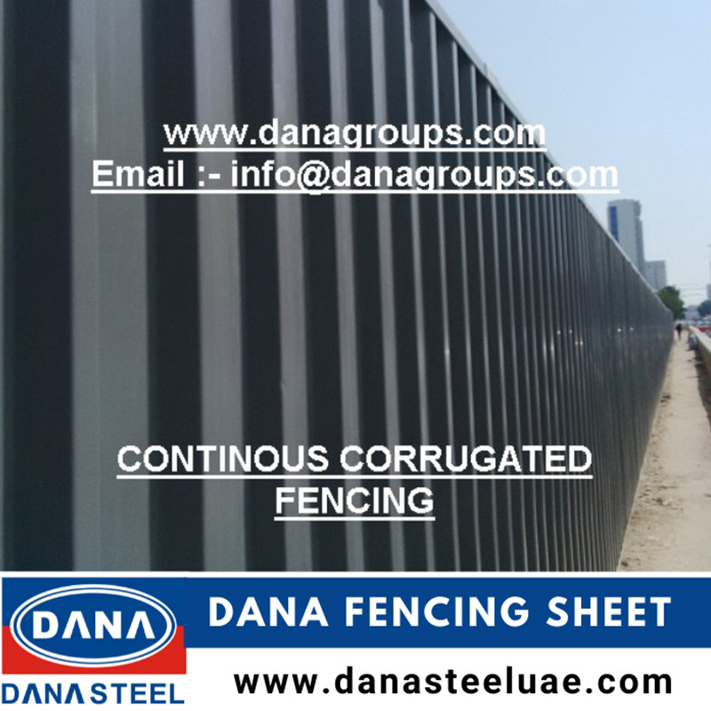 DANA Corrugated Fencing in Dubai Bahrain Qatar Oman UAE CORRUGATED FENCING SHEET