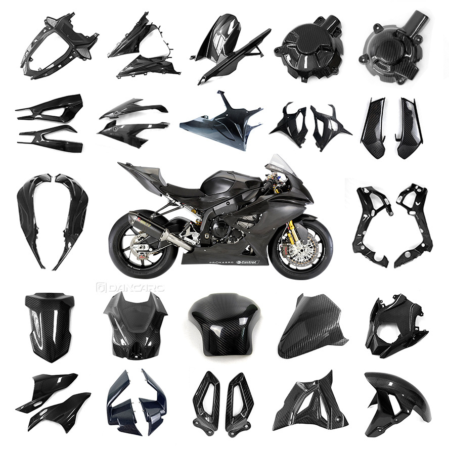 DANCARO Carbon Fiber Frame Fairings Fender Cover For BMW S1000RR 2019-2023 Motorcycle Parts Accessories 3K Carbon