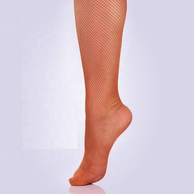 tan Latin dance professional fishnet stocking children Latin dance socks Footed Brown Latin Stocking Women Jazz Net Leggigsn