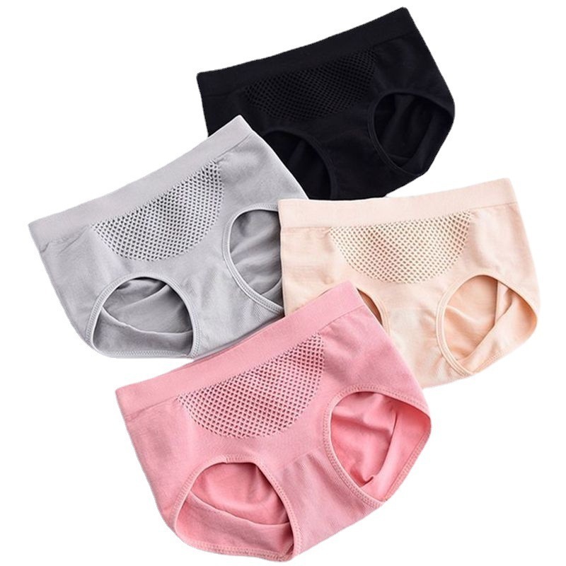 More is cheap bulk stock ladies cotton underwear middle waistband plain panties black pink color girls briefs