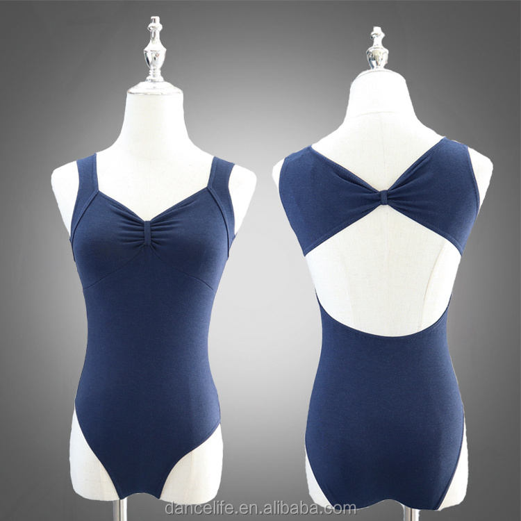 Sleeveless Training Dancewear Custom Design Girls Gymnastic Leotard With knotback Ballet Leotard