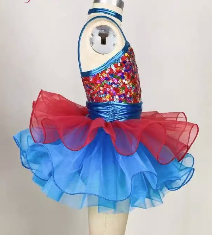 Lycrial stage ballet dress Princess Lovely Festival show singing contest Children's sequins dance dress show Dress Tutu