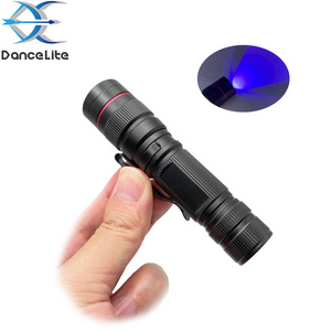 OEM Super Mini UV 395nm 3W LED Flashlight Portable AA/14500 395 Ultraviolet Light Pocket Testing Torch Zoomable Lamp