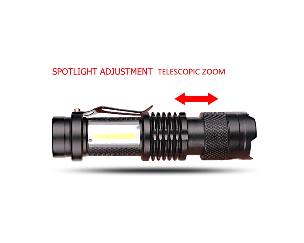 LOGO Printing Battery Built-in SK68 USB Mini Rechargeable LED Flashlight Torch COB Torch Adjustable Penlight