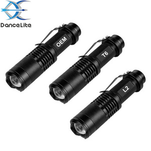 OEM 200 Meters Light Range SK98 Zoomable 10W L2 Flashlight T6 LED Torch Focus Zoom Linterna (18650)