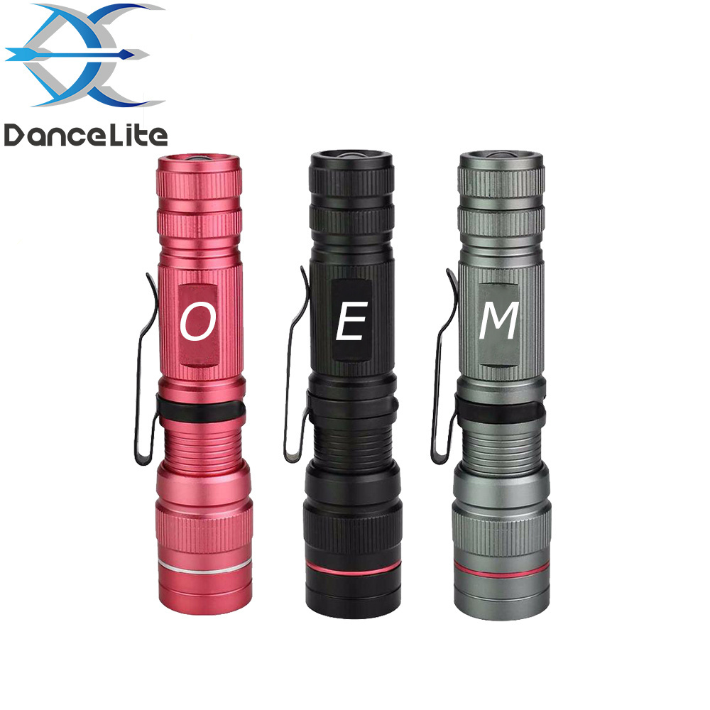 OEM 1101 Super Mini Flashlight Zoomable Flashlights Portable EDC Torch Small Torchlight 3-MODE  (AA/14500)