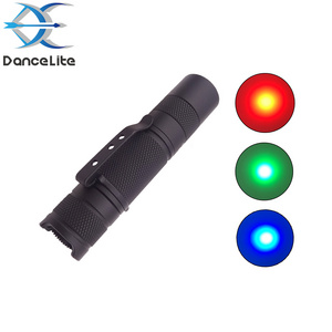 S1 Mini Portable AA/14500 Flashlight XP-E2 RGB 380Lumnes 1MODE Pocket Torch (Red/Green/Blue Light)