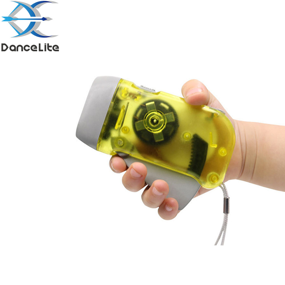 OEM 3LED Hand Crank Flashlight Handheld Pressing Power Wind Up Flashlights Torch Light For Dynamo Emergency